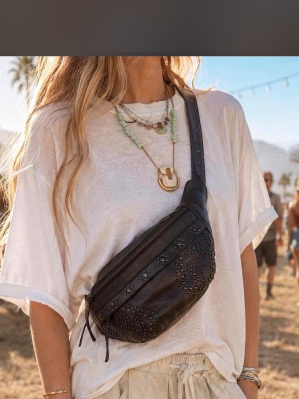 NWT Free People Ana Leather Sling Bag